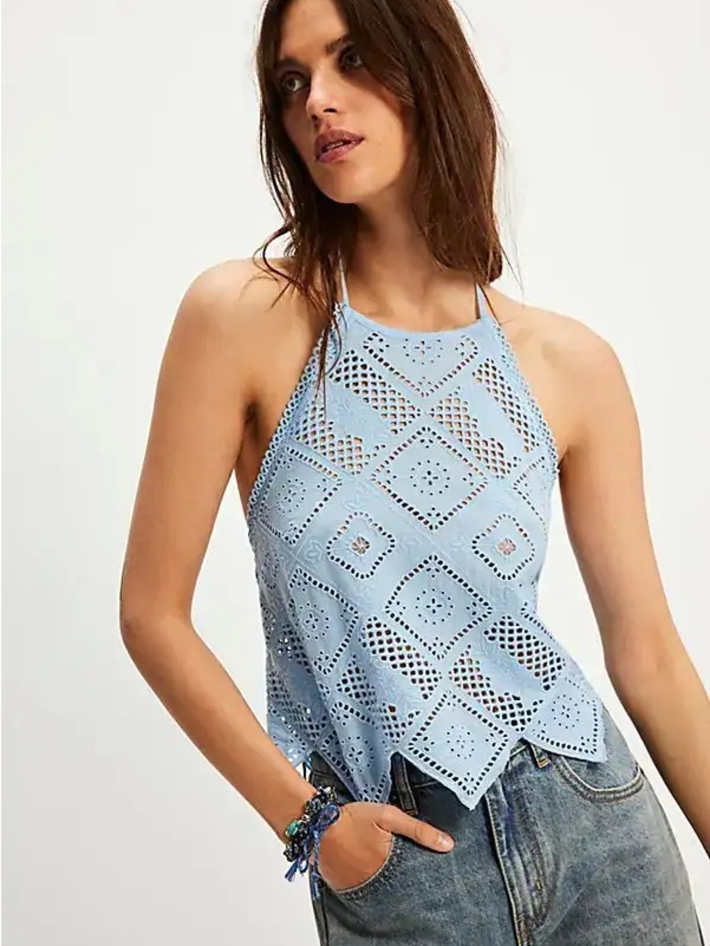 Free People Hankie Crochet Top